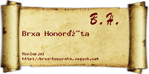 Brxa Honoráta névjegykártya
